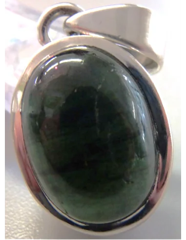 Pendentif tourmaline verte argent