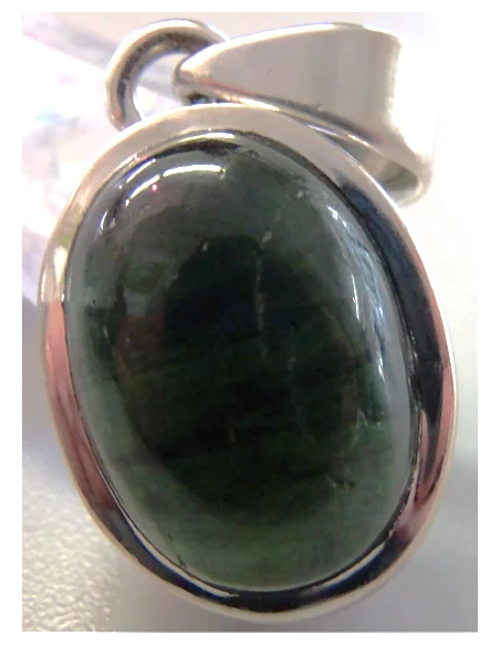 Pendentif tourmaline verte argent