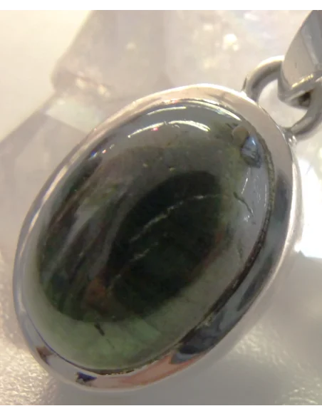 Pendentif tourmaline verte argent