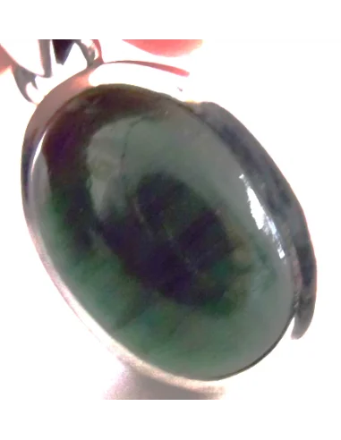 Pendentif tourmaline verte argent
