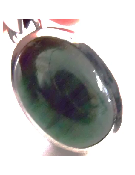 Pendentif tourmaline verte argent