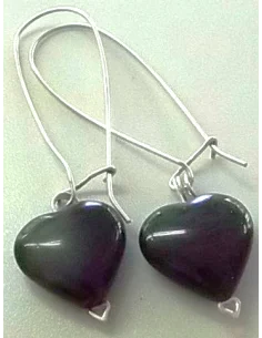 Boucles d'oreilles en obsidenne oeil celeste 2