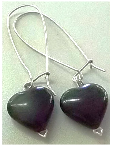 Boucles d'oreilles en obsidenne oeil celeste