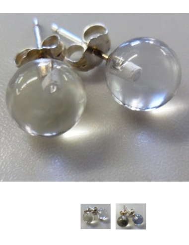 Boucles Cristal de roche 8mm