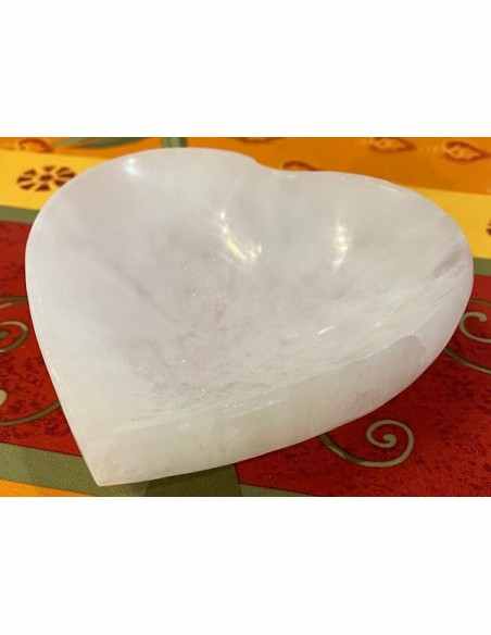 Sélénite blanche Bol cœur