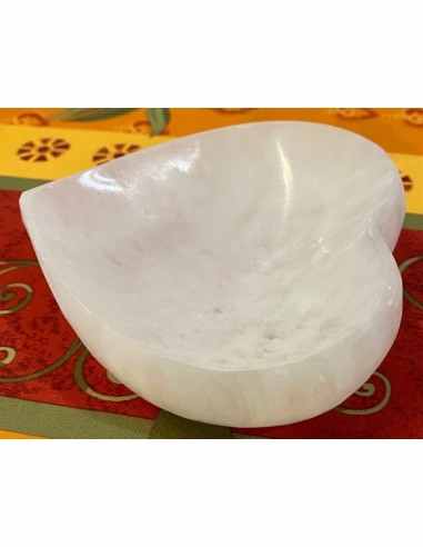 Sélénite blanche Bol cœur