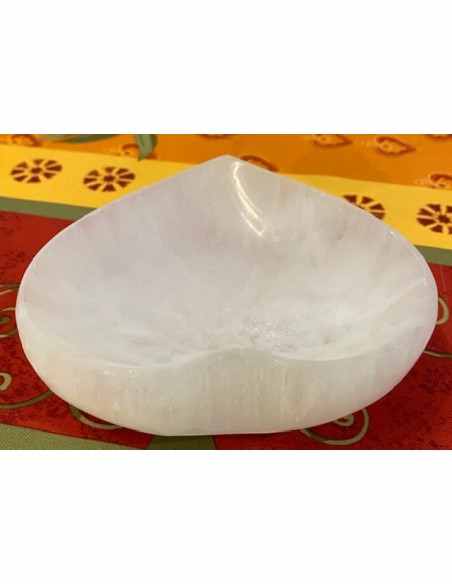 Sélénite blanche Bol cœur