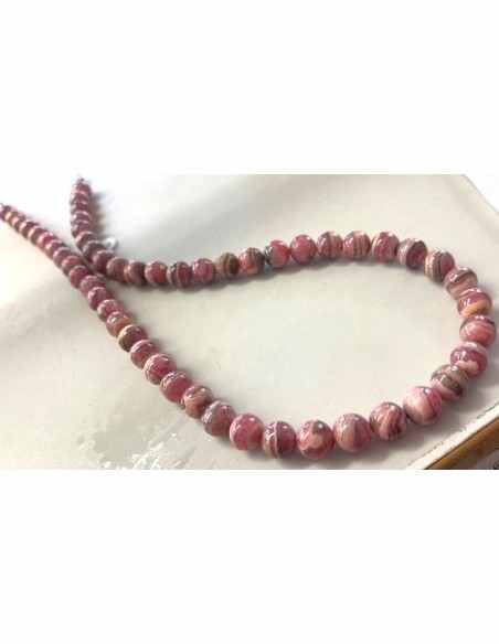 Collier rhodochrosite 8mm