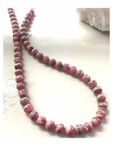 Collier rhodochrosite 8mm