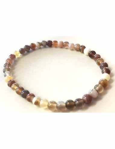 Agate de Botswana 4mm bracelet
