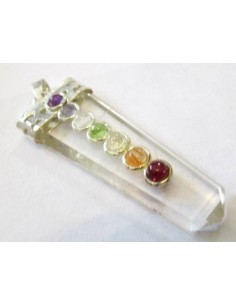 Pendentif 7 chakras sur cristal