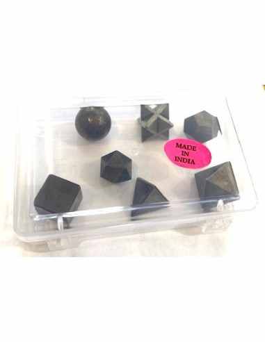 Sept Solides Platon en pyrite