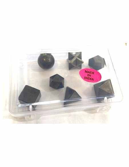 Sept Solides Platon en pyrite