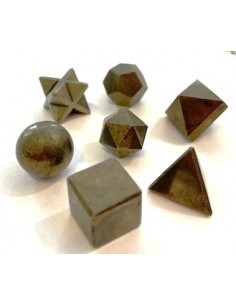 Sept Solides Platon en pyrite