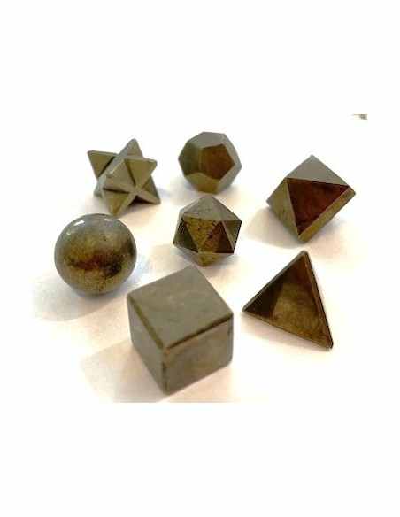 Sept Solides Platon en pyrite