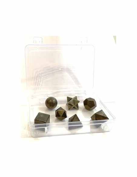 Sept Solides Platon en pyrite