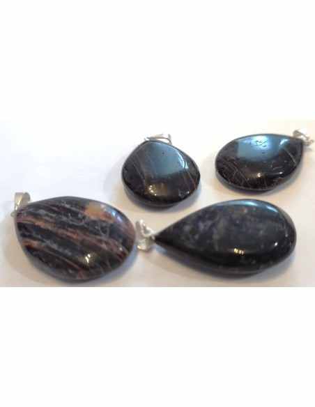 Pendentif tourmaline noire ovale