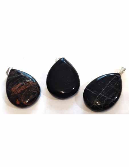 Pendentif tourmaline noire ovale