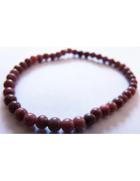 Bracelet en rhodonite boules 4mm
