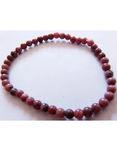 Bracelet en rhodonite boules 4mm