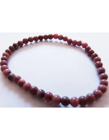Bracelet en rhodonite boules 4mm