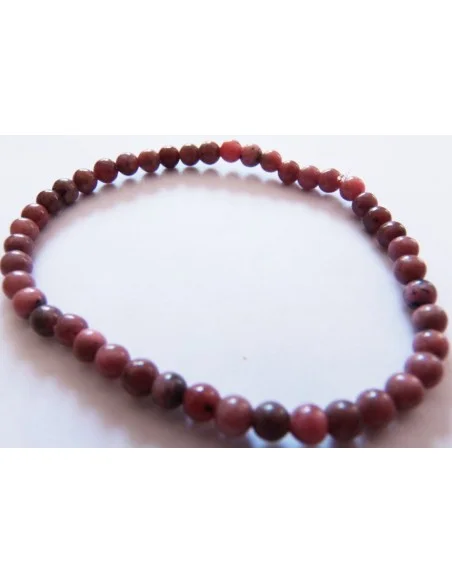 Bracelet en rhodonite boules 4mm