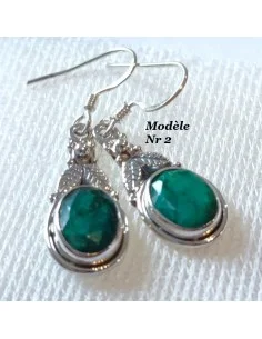 Boucles d'oreilles en émeraudes