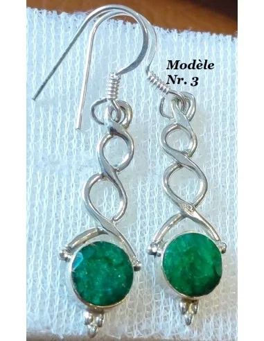 Boucles d'oreilles en émeraudes