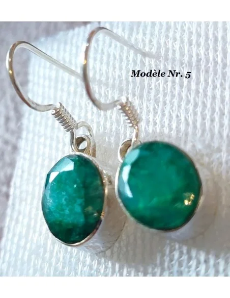 Boucles d'oreilles en émeraudes