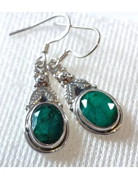 Boucles d'oreilles en émeraudes