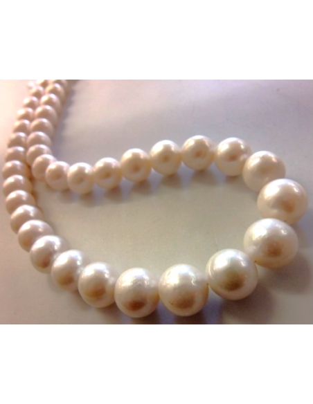Collier perles blanches 10mm