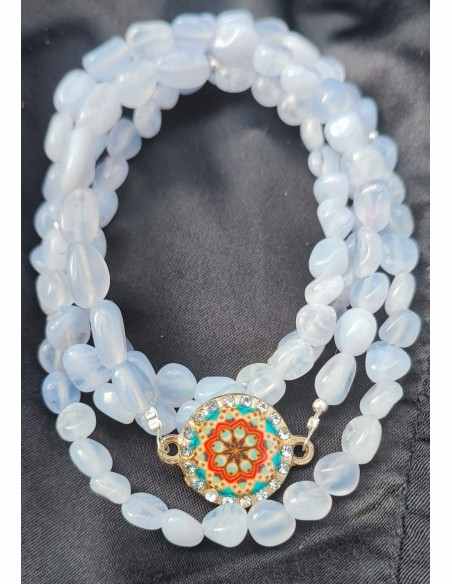 Malla calcédoine bleue