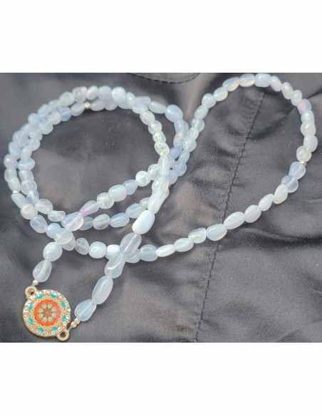 Malla calcédoine bleue