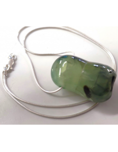 Pendentif phrénite avec chaîne argent 2