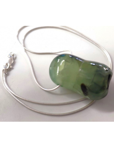 Pendentif phrénite avec chaîne argent