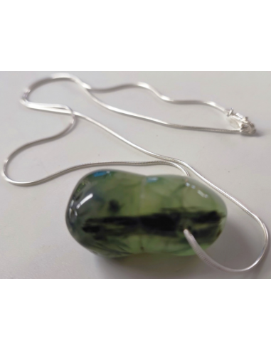 Pendentif phrénite avec chaîne argent