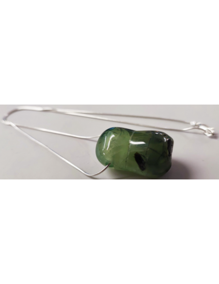 Pendentif phrénite avec chaîne argent