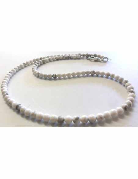 Collier magnesite, howlite 4mm Collier magnesite, howlite 4mm
