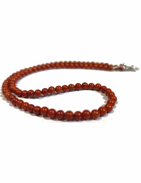 Jaspe rouge 4mm collier