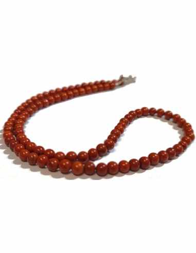Jaspe rouge 4mm collier