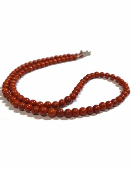 Jaspe rouge 4mm collier