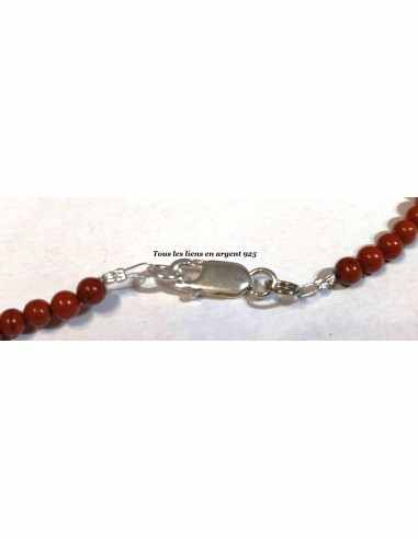 Jaspe rouge 4mm collier
