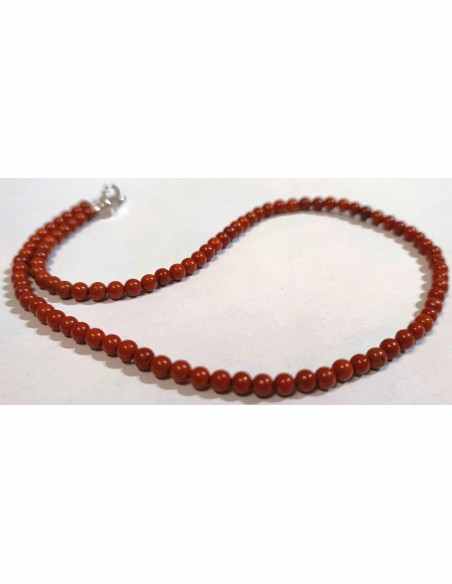 Jaspe rouge 4mm collier