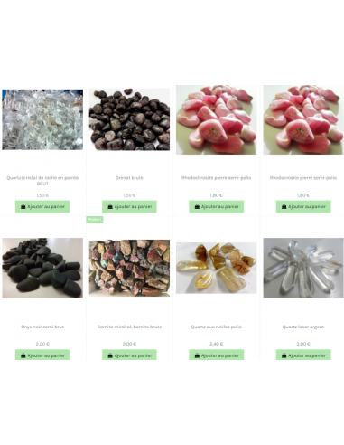 Sélection minéraux calendrier