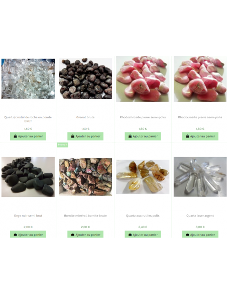 Sélection minéraux calendrier