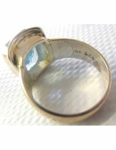 Bague en topaze bleu