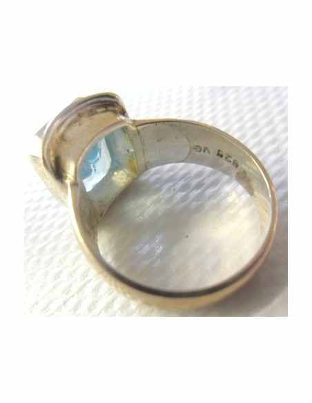 Bague en topaze bleu