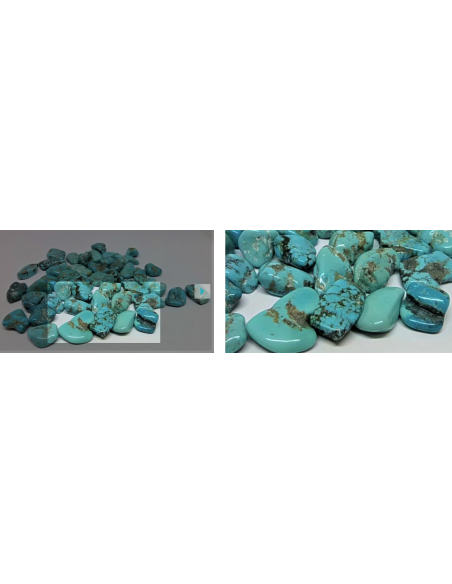 Turquoise brute 15 à 19mm