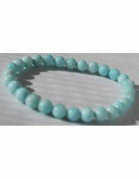 Aragonite bleue 6mm bracelet