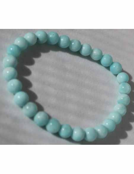 Aragonite bleue 6mm bracelet